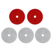 5pcs 5-Inch Grit 400 Diamond Polishing Pads Wet/Dry for Stone Concrete Marble