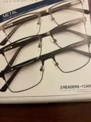Design Optics Foster Grant Full Frame Metal Reading Glasses 3 Pk +1.25 OPEN PK
