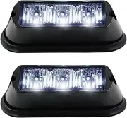 Anzene (2PCS) 3-LED Strobe Light Waterproof Emergency Beacon Flash Lights,Purishion Caution Bar Different Flashing Car SUV Pickup Truck Van¡­ (White)