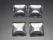 50 Transparent Clear Square Dome Flatback Glass Cabochon 15X15mm