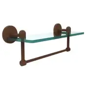 Allied Brass Bathroom Shelf H 5" x W 16" x D 5" Clear Glass Towel Bar Bronze