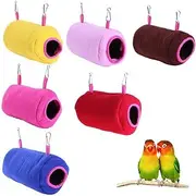 Winter Warm Bird Hammock Tunnel Toy Nest House Bed for Pet Parrot Parakeet Cockatiel Conure Cockatoo Lovebird Budgie Finch Canary Hamster Rat Chinchilla Cage Perch