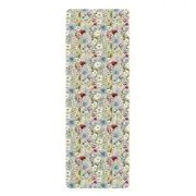 Yoga Mat, Blue Floral Multi Colored Flowers, Rubber Mat for Fitness, Exercise