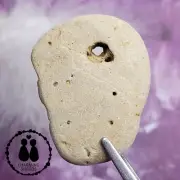 HOLEY HAG STONE NATURAL SURF TUMBLED BEACH ROCK WISHING GOOD LUCK FAIRY #1458