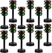Gatuida 12Pcs Traffic Lamp Playthings Mini Signal Lights for Engaging Cognitive for Early Education Realistic Design with Switchable Indicator Lights