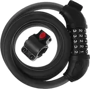 JOINPAYA Resettable Bike Chain Lock Theft Cable Lock for Bicycle Security Reflective Design Durable Strong Material Personalizable with Combinations Black