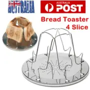 4 Slice Camping Bread Toast Tray Gas Stoves Cooker Outdoor BBQ Toaster Rack