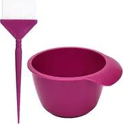 2PCS Hair Dye Brush Bowl Set Professional Salon Hair Color Mixing Dyeing Kit Hair Tint Dying Coloring Applicator Barber Supplies(Rosered-2pcs)
