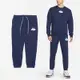 Nike 長褲 NSW Swoosh League Pants 男款 藍 白 棉褲 抽繩 雙勾 修身 DM5472-410