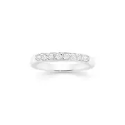 Silver Channel-set Cz Anniversary Ring Size M in Clear