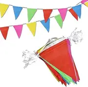 Party Decorations Colorful 100m Triangle Flag Pennant Bunting String Banner Garland Festival Party Holiday Home Garden Decoration (Color : 22x35CM - 150 Flags)