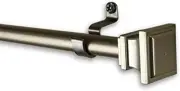 Rod Desyne Frame 7/16" Cafe Steel Curtain Rod Extends 18-28" - Satin Nickel