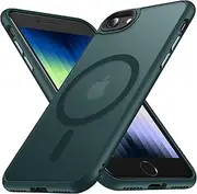 FNDMIL [NO.1 Magnetic] for iPhone SE 2022/SE 2020/8 Case with MagSafe[Translucent Matte][Anti-Fingerprint][Military Shockproof]Slim Hard Case with Silicone for iPhone SE 2nd/3rd Gen Case,Electric Teal