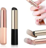 Silicone Nail Polish Brush Applicator Sticks, 2Pcs Silicone Nail Chrome Applicator Nail Polish Brush,Silicone Nail Tools Silicone Lip Brushes,Nail Polish Brush Applicator Sticks Nail Gradient Brush