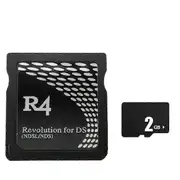unbrand R4 Game Card+2GB Memory Card compatible with Burning Card Wood/ Dual Core compatible with NDSL First Generation R4 Game Card