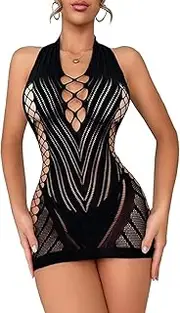 [Generic] Womens Sexy Lingerie Dress One Piece Fishnet Chemise Nightwear Party Clubwear Bodycon Mini Dresses