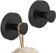 Suction Cup Hooks for Shower, XICEN Bathroom, Hanging Towels, Robe, Loofah, Mounting on Glass Shower Doors, Tile, Mirrors, Matte Black, 2 Pack