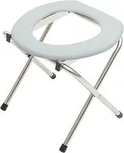 1Pc Foldable Toilet Chair Portable Commode Stool for Elderly Pregnant Women Lightweight Non Slip Base for Indoor Outdoor Use