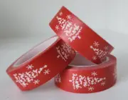CHRISTMAS TREE ON RED Washi Tape 15mmx10M Xmas Journal Craft Merry Stars Joy