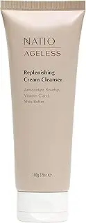 Natio Australia Ageless Replenishing Cream Cleanser 100g - Gentle Face Wash for All Skin Types - Rosehip, Shea Butter, Aloe Vera & Squalane - Hydrating Facial Cleanser - Made in Australia