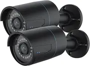 Smart IP Camera 5MP PoE Outdoor Infrared Night Vision Bullet Camera Featured with Person/Vehicle Detection(2Pcs Black 510A)