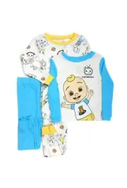 Cocomelon JJ, Teddy Bear, Cody and Nina Boy's 4-Piece Character Print Pajama Set