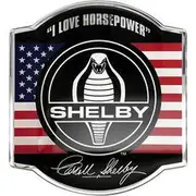 Fan Emblems Shelby Cobra Medallion Logo Black,White and Chrome Car Badge - 11124-004