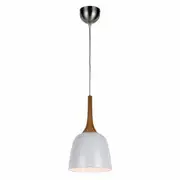 Telbix Polk Metal Small Pendant Light - Oak / White