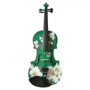 Magnolia Heaven Emerald Green Violin w Bow Case Pearl Tuners Rosin Strings