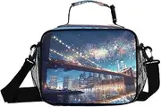 Golden Gate Bridge Insulated Lunch Box for Women Men - Ideal for Work, Picnics - Includes Adjustable Shoulder Strap
