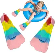 Swim Fins for Kids - Short Swim Flippers Youth,Short Swim Fins Adults Breaststroke Swim Fins Free Diving Fins Beach Flipper Lxury