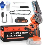 Mini Chainsaw Cordless Portable Electric Chain Saw 21v Handheld Small Chainsa...