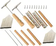 Kisangel 2 Sets 17 Metal Kalimba Keys Repair Kit with Installation Tools Durable Keys Accessories for Thumb Piano DIY and Repair Suitable for Adults and Beginners
