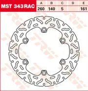 TRW Lucas Brake disc MST343RAC,rigid