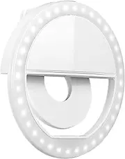 Selfie Ring Light Clip On LED Circle Lighting for Cell Phone iPhone iPad Laptop Camera Photography TIK Tok Video Recording Rechargeable - Universal