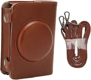 Mini 2 Retro Case, PU Leather Camera Case with Adjustable Shoulder Strap, Protective Case for Kodak C210R Mini 2 Brown