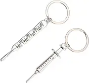 [Baluue] 2pcs Creative Key Holder Keychain with Durable Key Rings Bag Decoration Unique present Idea for Graduates Professionals