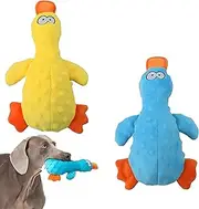 Squeaky Plush Duck Stuffed Crinkle Dog Toys for Puppies,Interactive, Soft Chew Toys for Small to Medium Dogs Teething Training and Boredom Relief(2PCS)