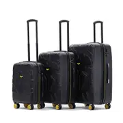 3pc Batman Hard Shell Travel Luggage Suitcase Set - Black