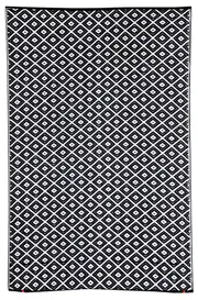 Kimberley Black and White Diamond Pattern Recycled Plastic Outdoor Rug and Camping Mat - Weatherproof Rug, Recycled Plastic, Sustainable, Eco Friendly UV Resistant, Durable Outdoor, Patio Rug