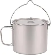 Namolit Camping Ti Pot Backpacking Pot with Lid and Folding Handles for Outdoor Camping Hiking
