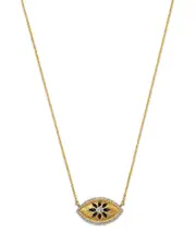 Bloomingdale's Fine Collection Diamond Evil Eye Flower Pendant Necklace in 14K Yellow Gold, 0.40 tcw
