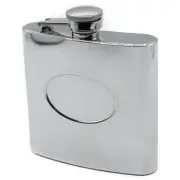 Pocket Hip Alcohol Liquor Flask in Etched Print Stainless Steel (8 oz, Vintage)