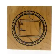 Inkadinkado Canning Jar Lid Label To From Gift Tag Wooden Rubber Stamp