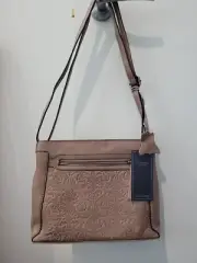 Colorado women's bag, handbag, genuine leather, colour light blush, New