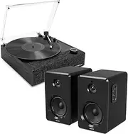 Victrola Eastwood II Turntable - Black + Bundled Majority D40 Bluetooth Speakers