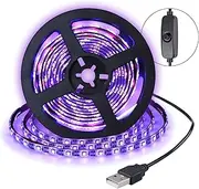 Black Light LED Strip 2 m 3528 120 LED Black Light UV LED Bar Power Supply via USB, 395 nm Black Light Effect Party Light Stage Lighting for Christmas Halloween Party Carnival Disco Ballroom
