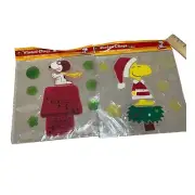 Peanut and Snoopy Christmas Window Clings