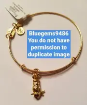 Alex and Ani Small Owl Charm Bangle Shiny Yellow Gold - Rare