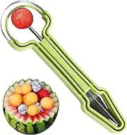 Watermelon Baller Scoop Set - Double-Headed Watermelon Baller Scoop,Cantaloupe Ice Cream Sorbet Dessert Ball Spoon to Hollow Tomatos